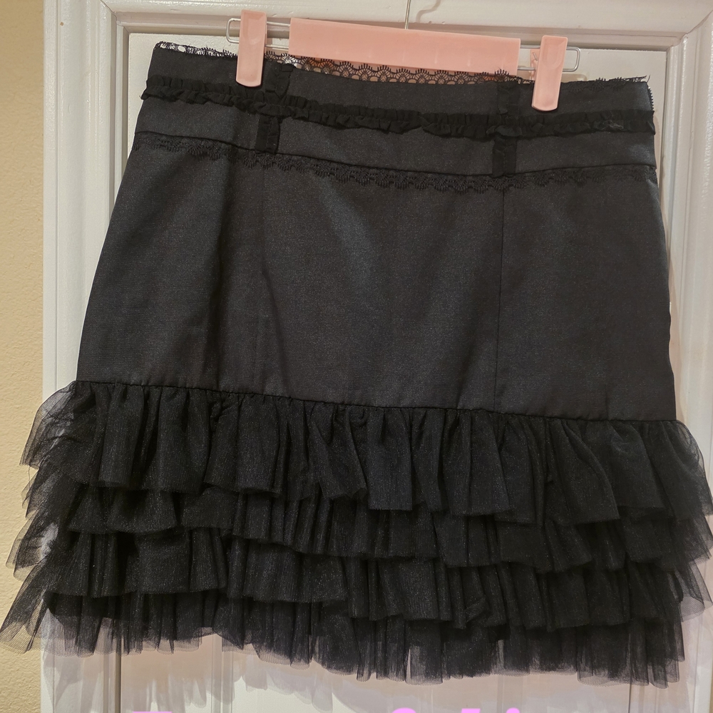 Twelve by Twelve Black Ruffled Mini Skirt